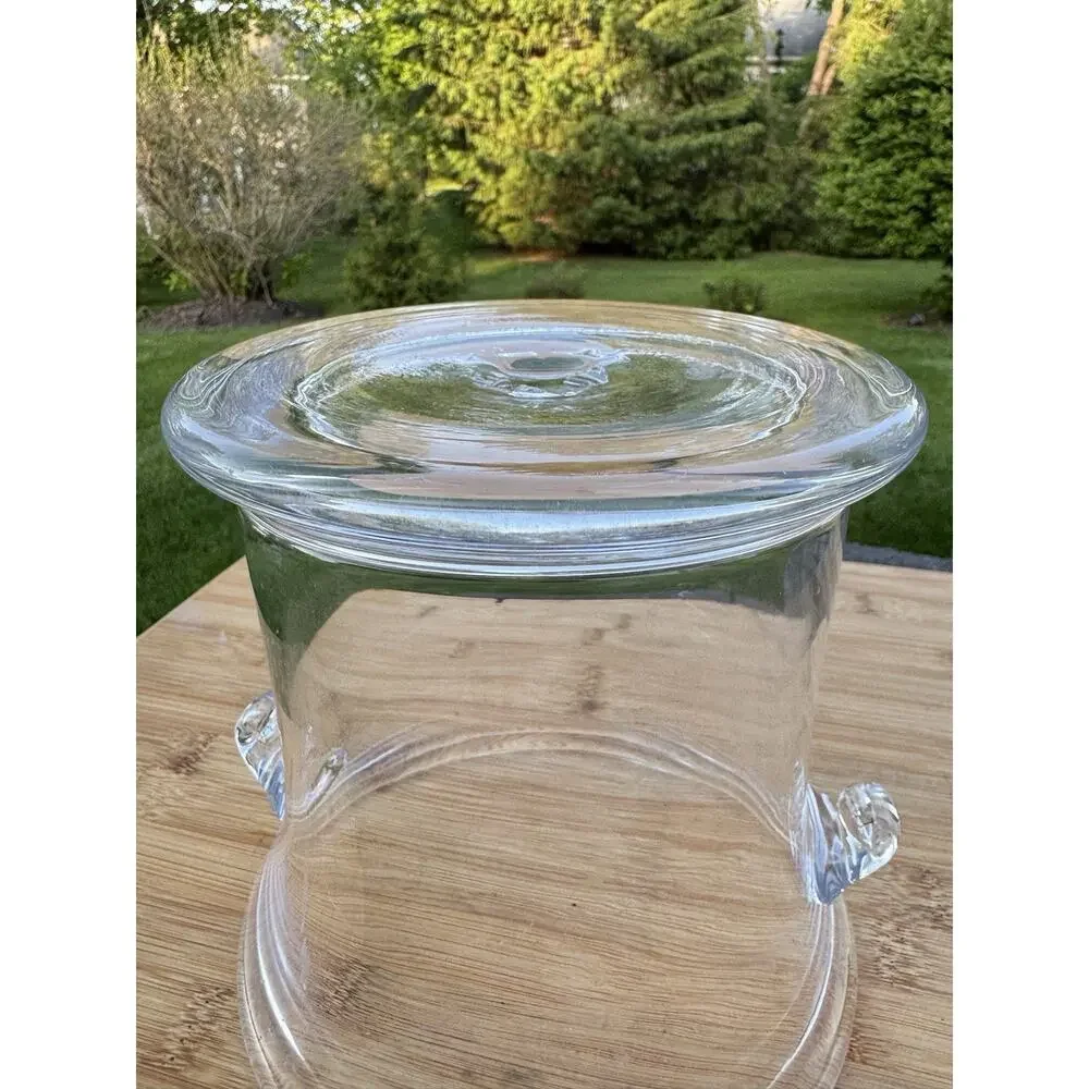 Simon Pearce Glass Champagne Ice Bucket Hand Blown Clear Wine Chiller Pontil 6”